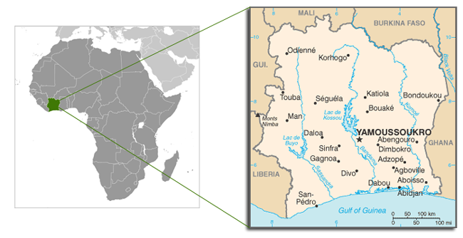 Cote D'Ivoire Map