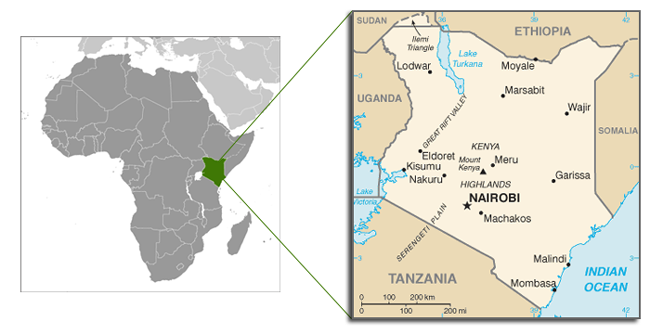 Kenya Map for surveys and conflict recovery